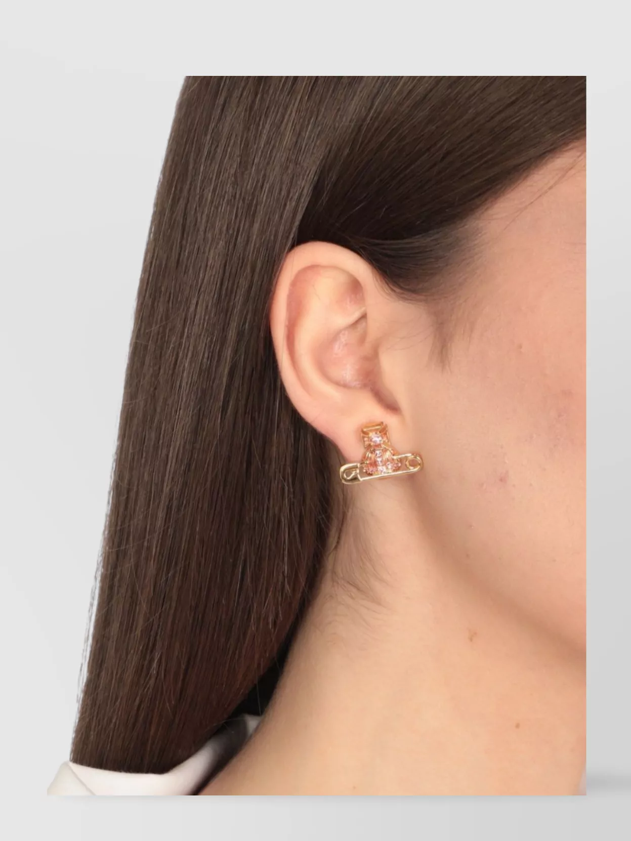 Vivienne Westwood Earrings Brass Stud Strass Detail