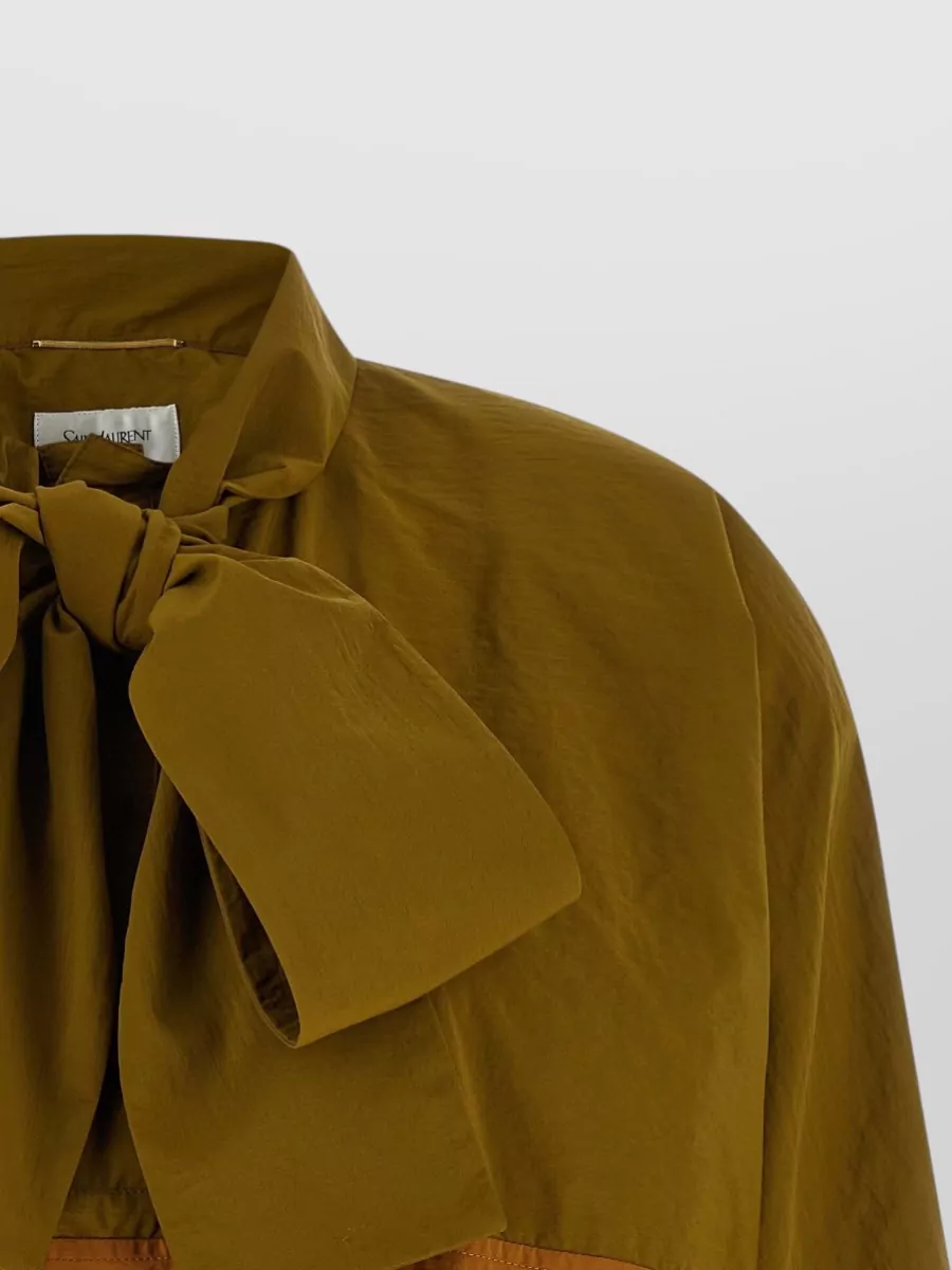 Saint Laurent Color-Block Single-Breasted Anorak Coat