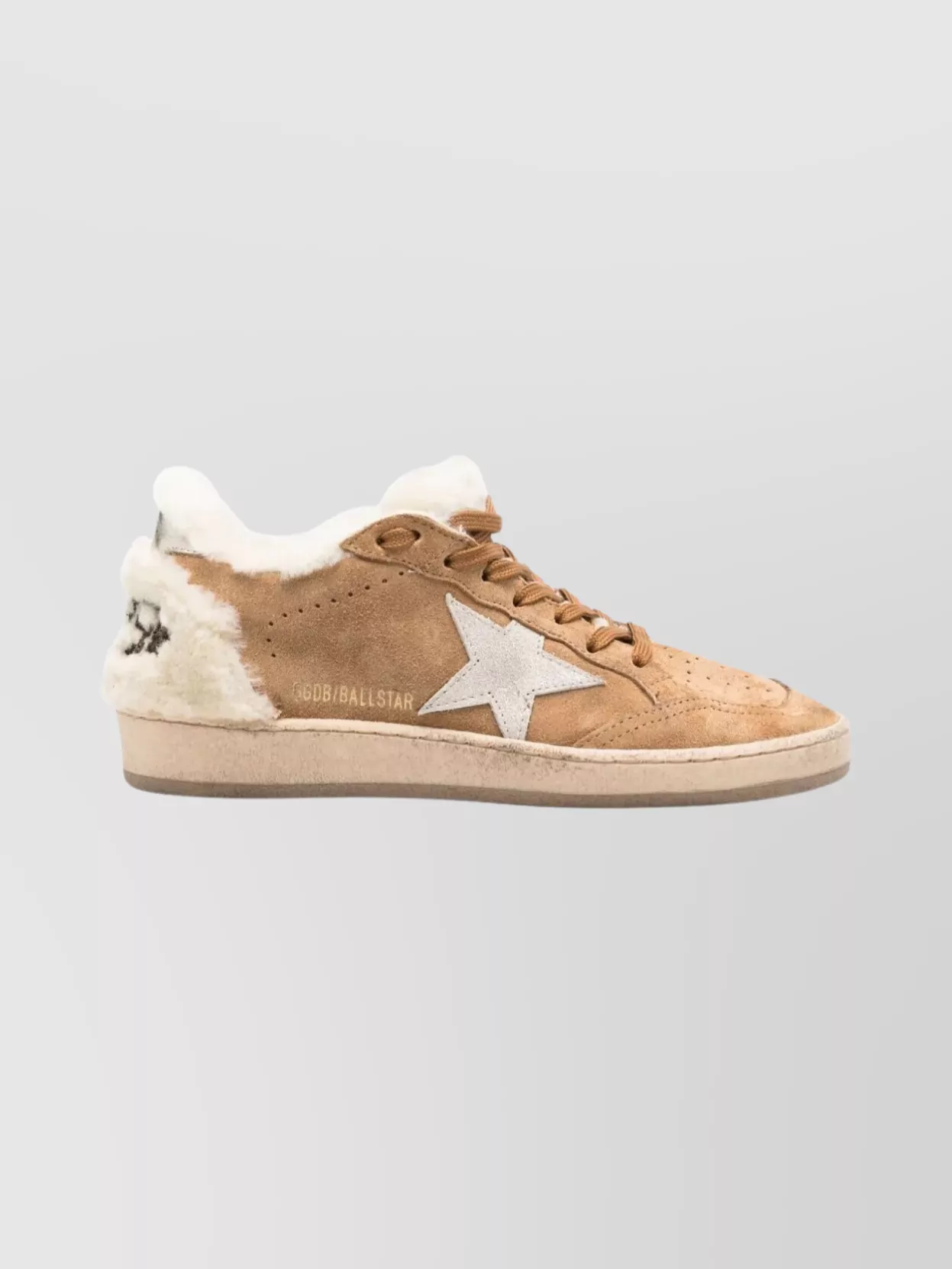 Golden Goose Round Toe Sneakers With Shearling And Star Patch
