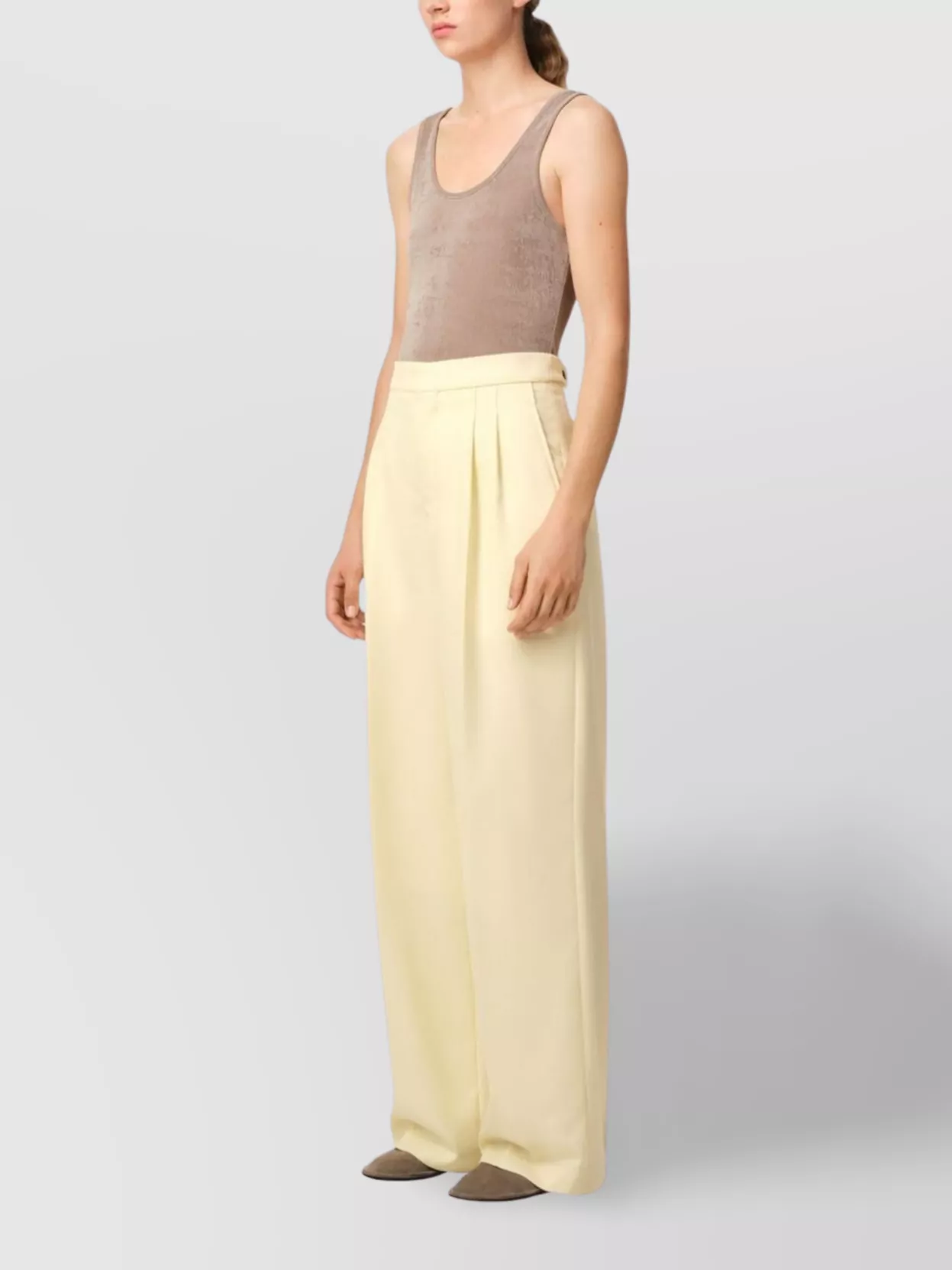 Ami Alexandre Mattiussi Ami Wide-leg Tailored Trousers In Neutral