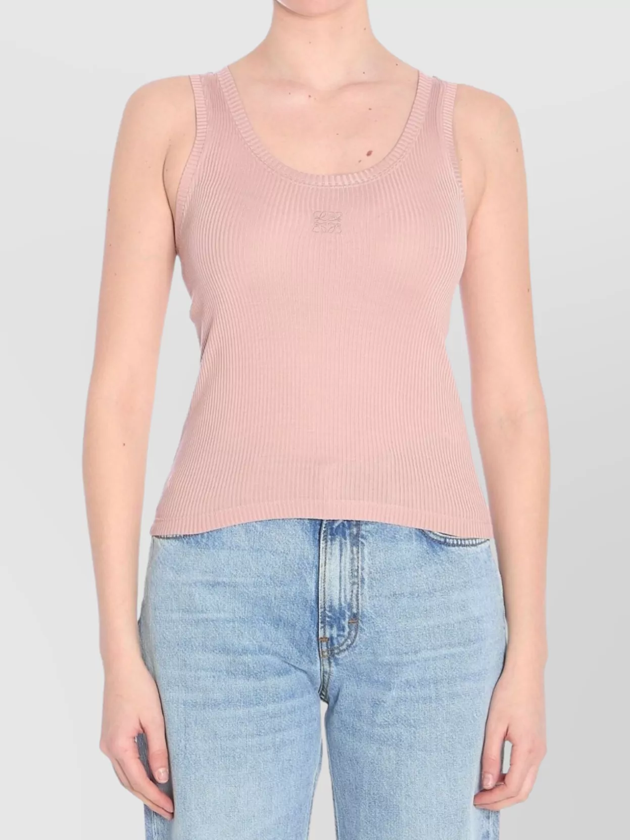 Loewe Anagram Ribbed Scoop Neck Tank Top
