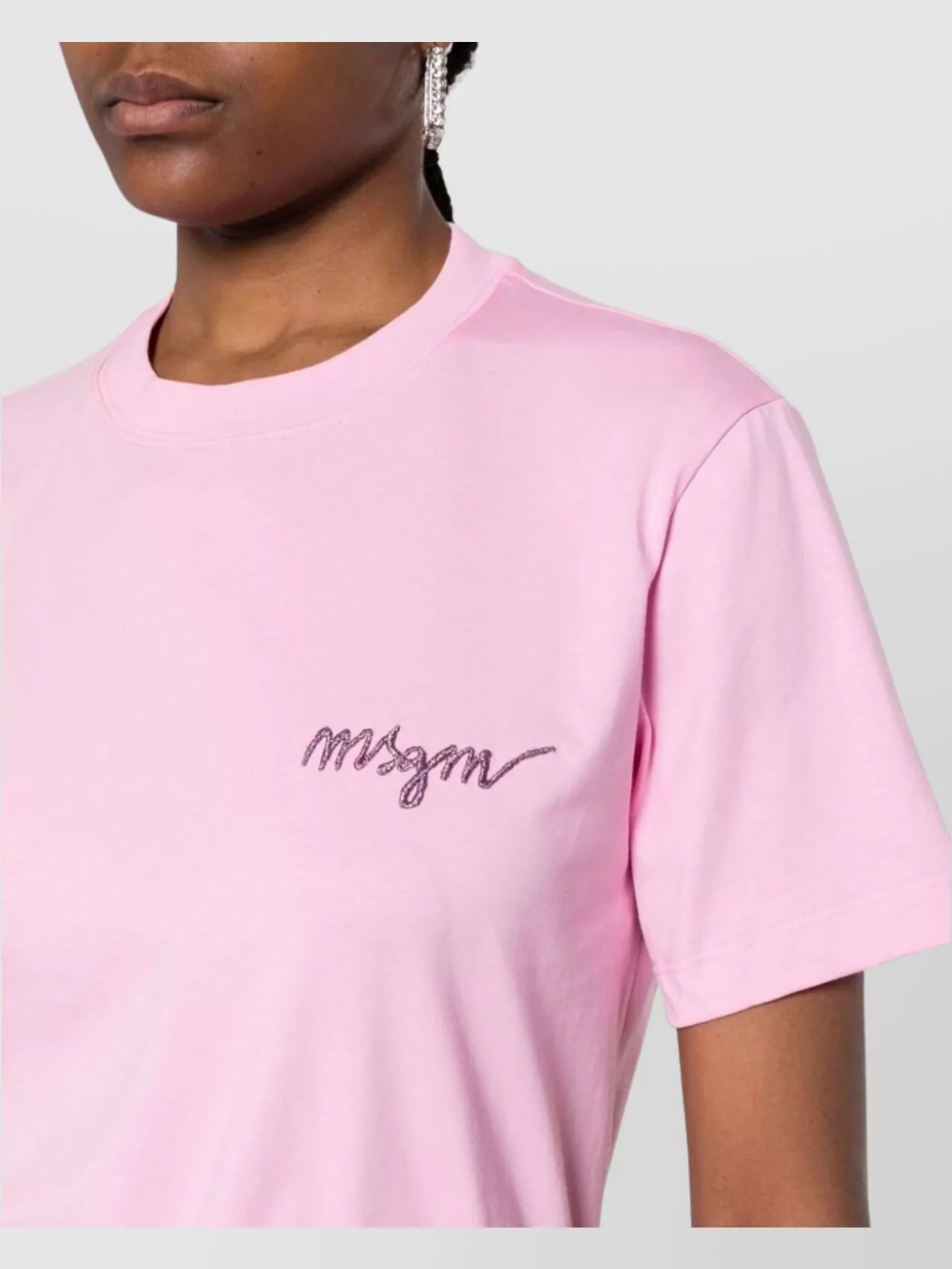 Msgm Short Sleeve Crew Neck T-Shirt Design