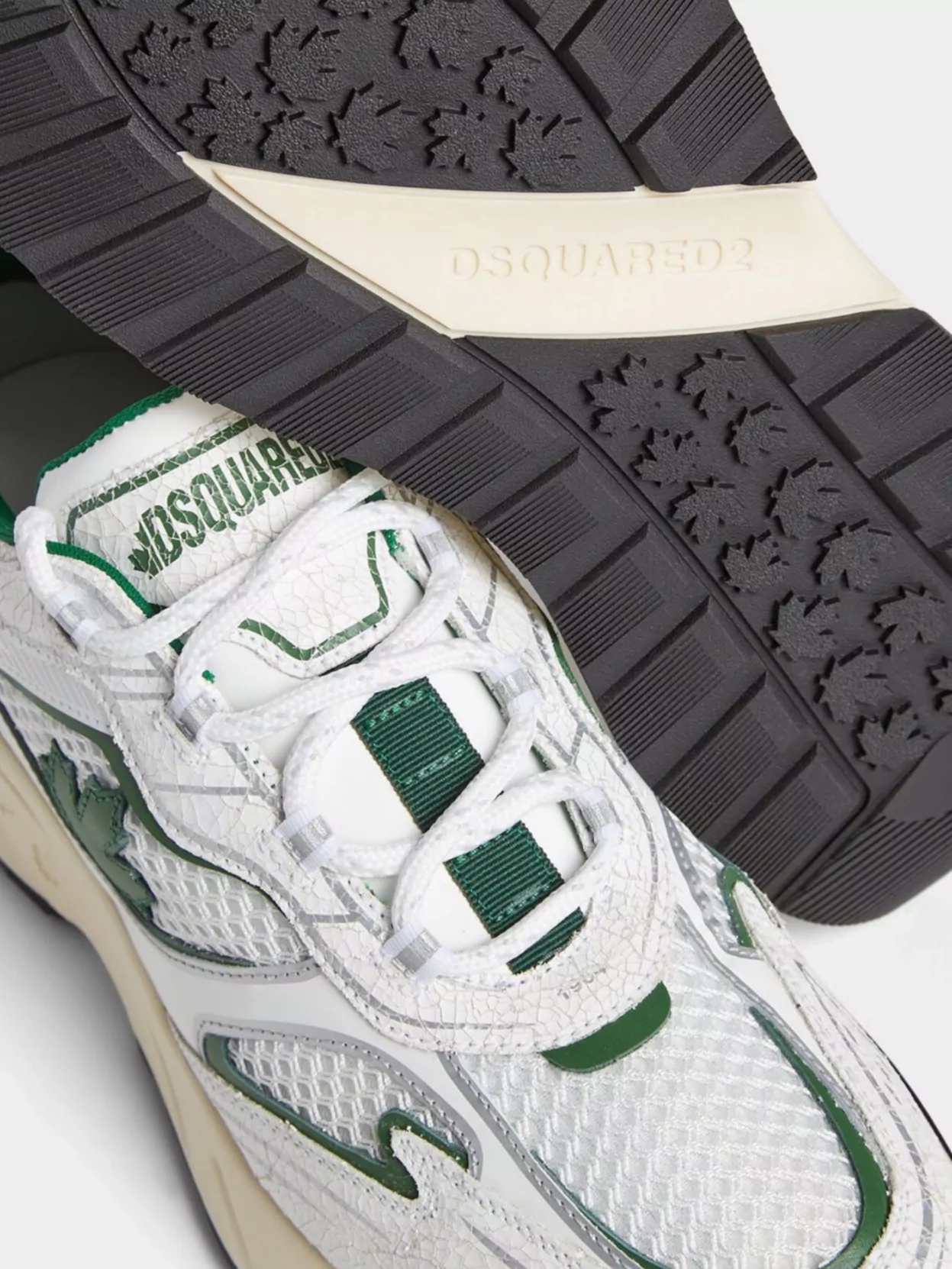 Dsquared2 Textured Mesh Sneakers Rubber Sole Pull Tab