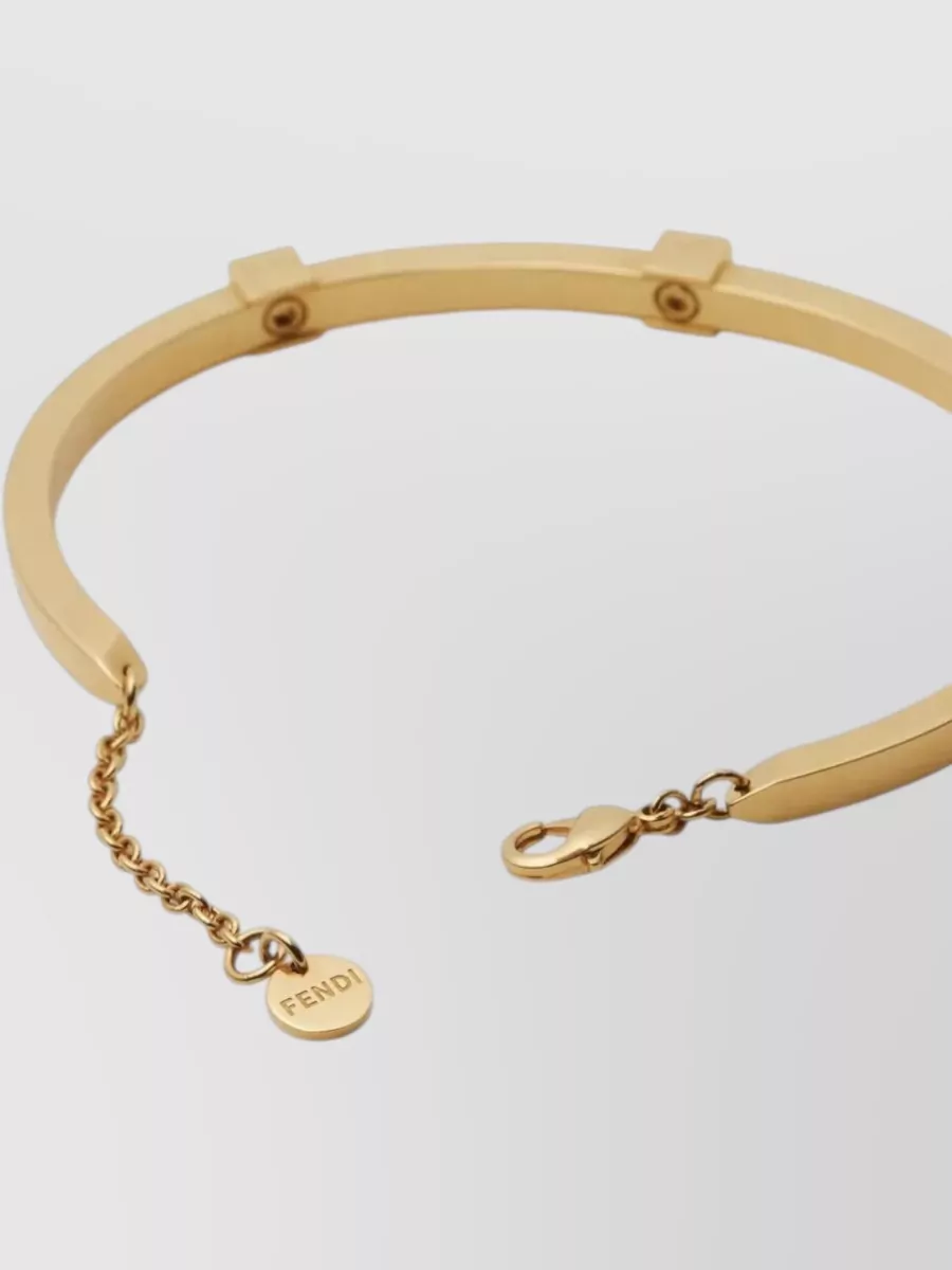 Fendi Forever Metal Rigid Bracelet Chain Detail