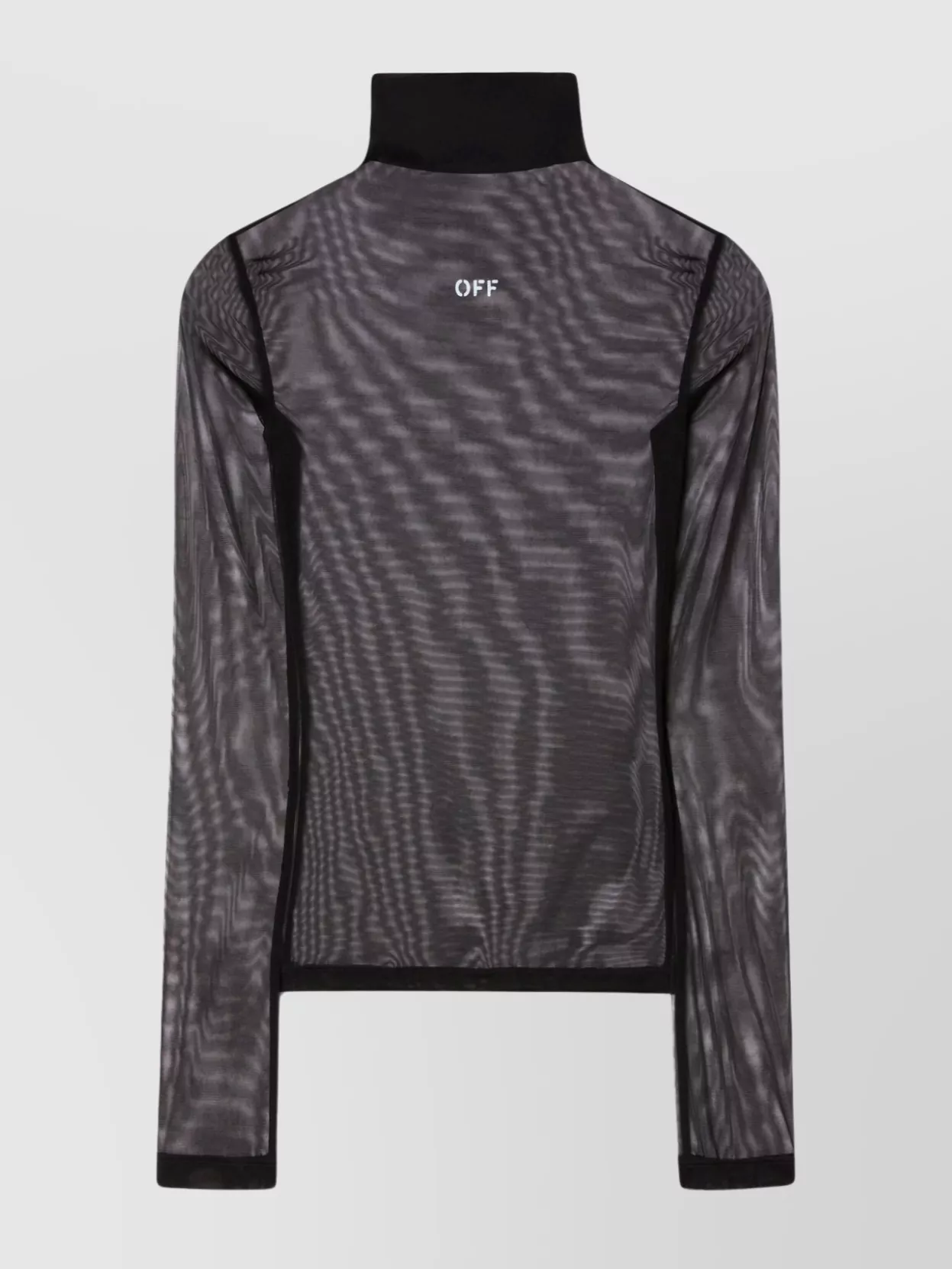 Off-White Stamp High Neck Mesh Long-Sleeve Top