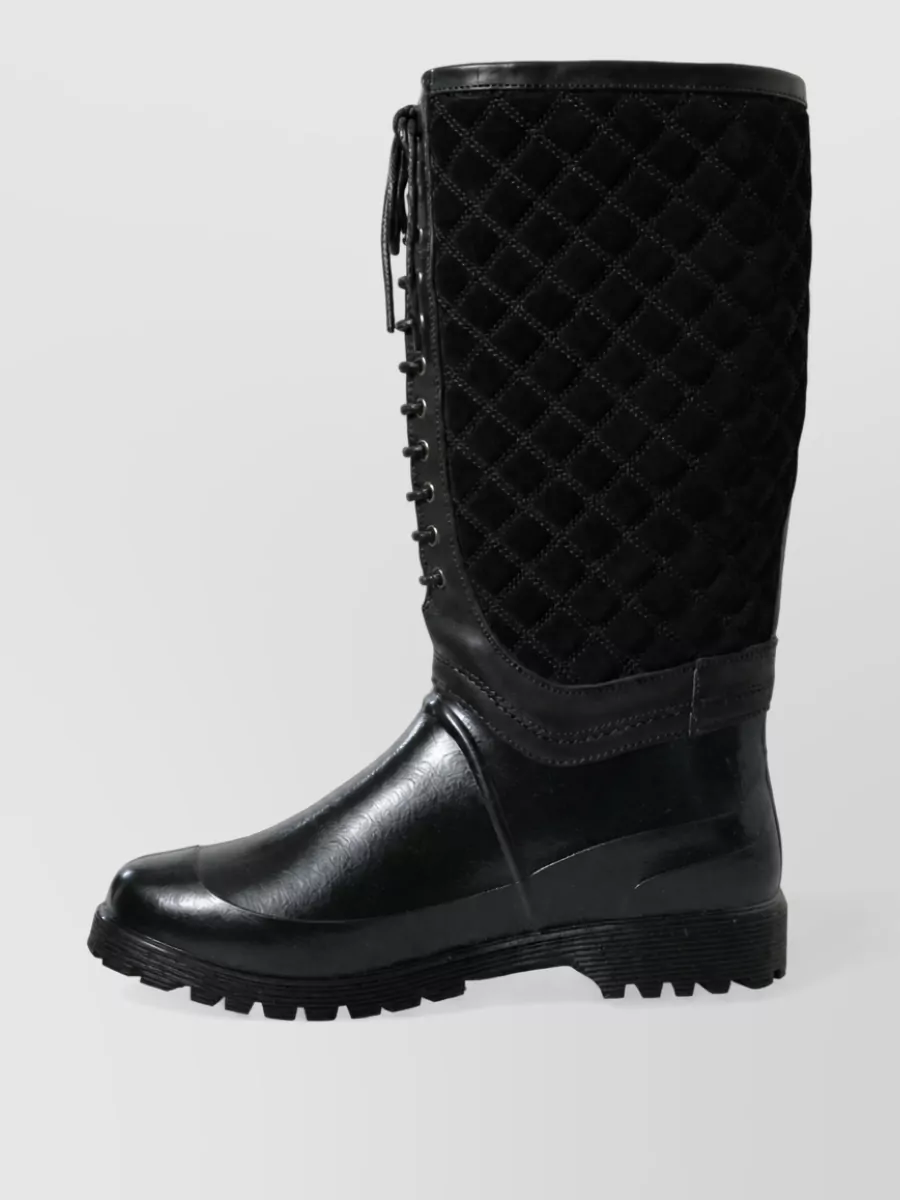 Dolce&Gabbana Leather Quilted Rain Boots
