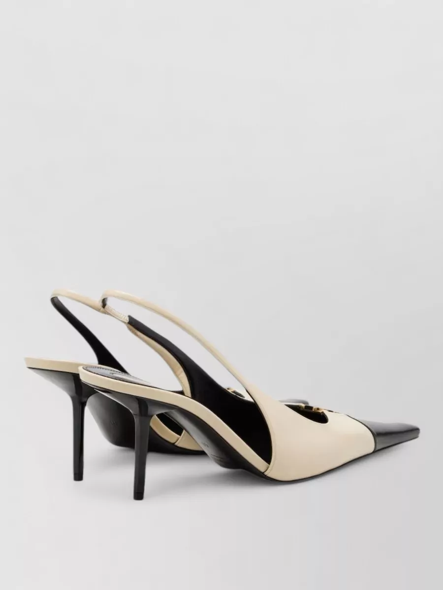 Saint Laurent Leather Two-Tone Slingback Pumps