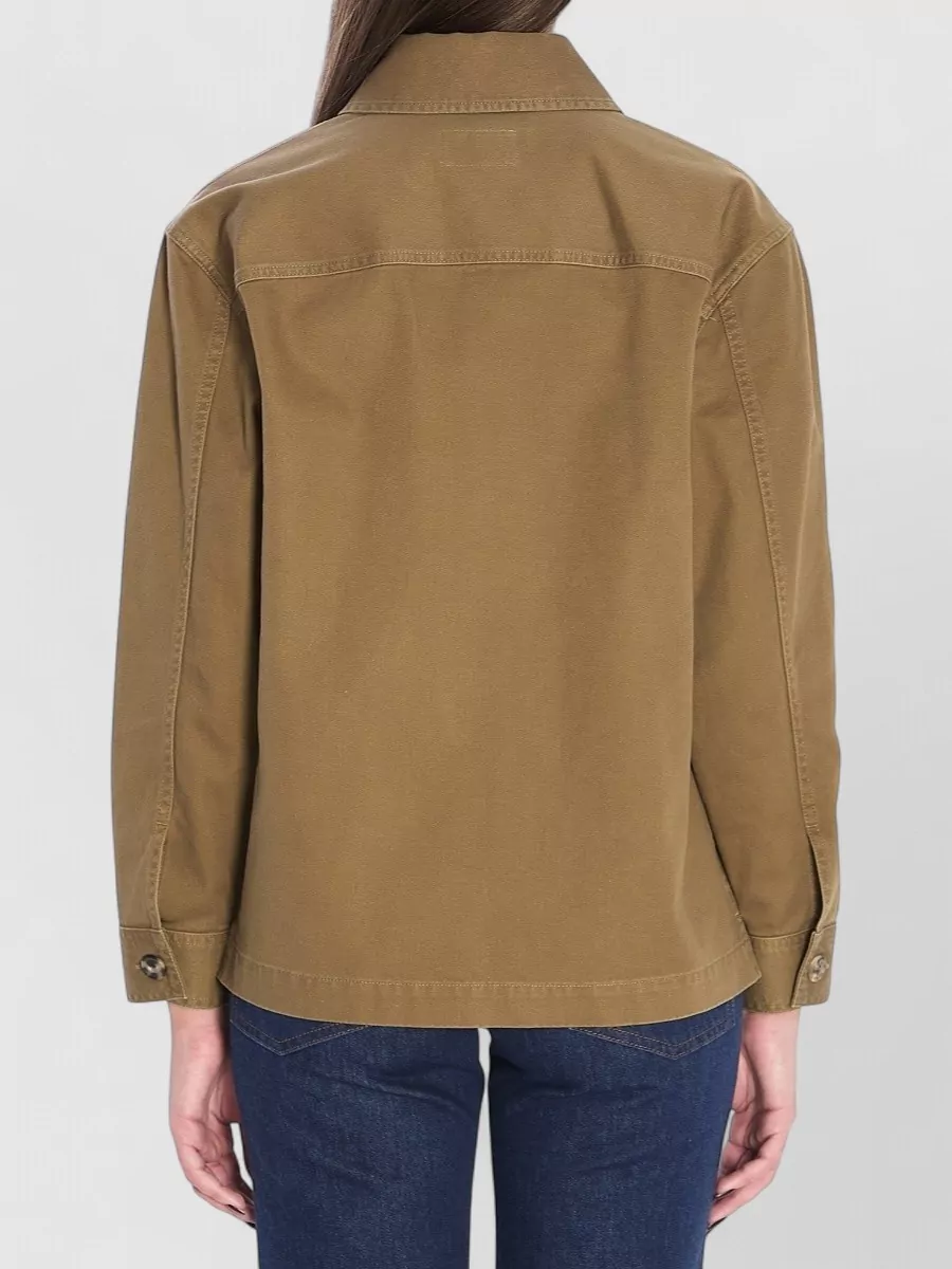 Saint Laurent Cassandre Shirt Pointed Collar Cotton Linen