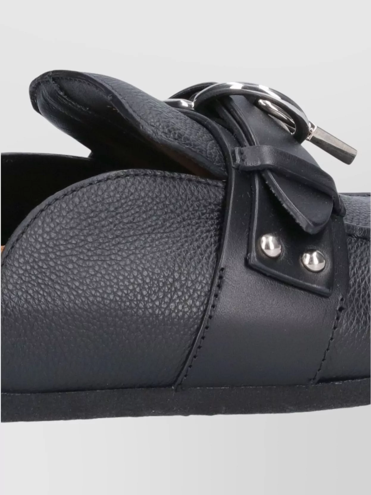 Jw Anderson Leather Buckle Detail Flat Sole Mules