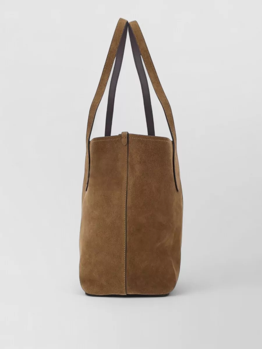 Mulberry Tote Bag Dual Handles Rectangular Suede