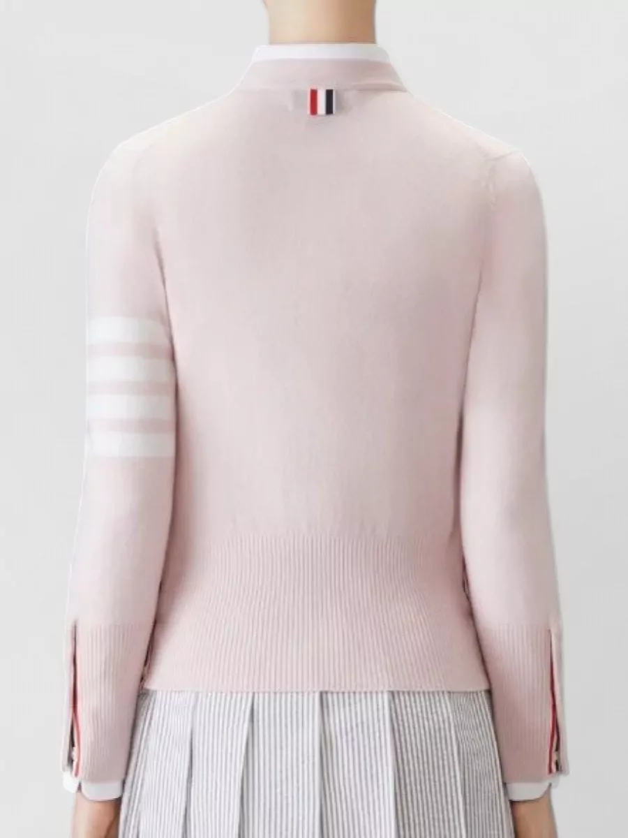 Thom Browne Cashmere V Neck Cardigan Four Bar Detail