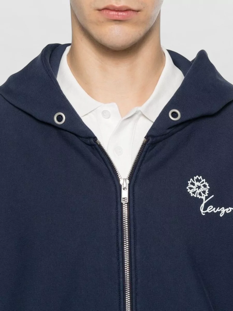 Kenzo Cotton Hooded Zip Sweatshirt