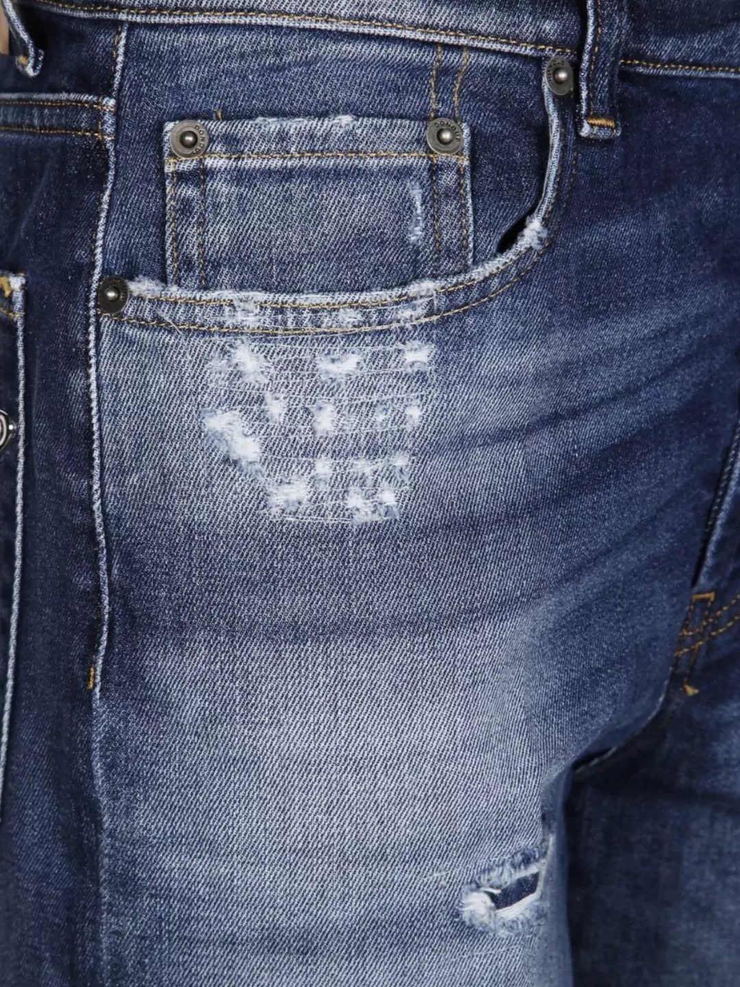 Dondup Distressed Belt Loop Shorts With Rolled Hem