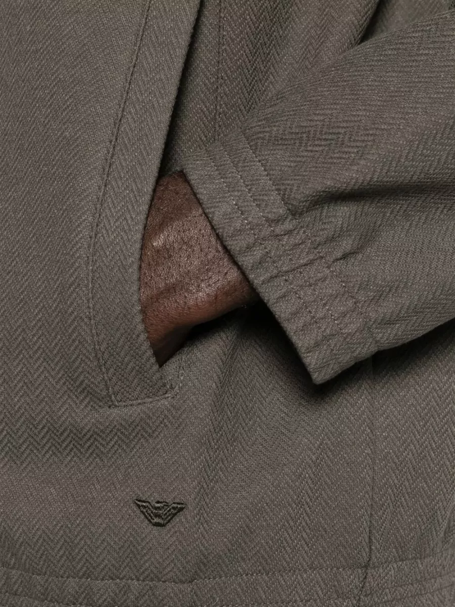 Emporio Armani Ribbed High Neck Lightweight Jacket