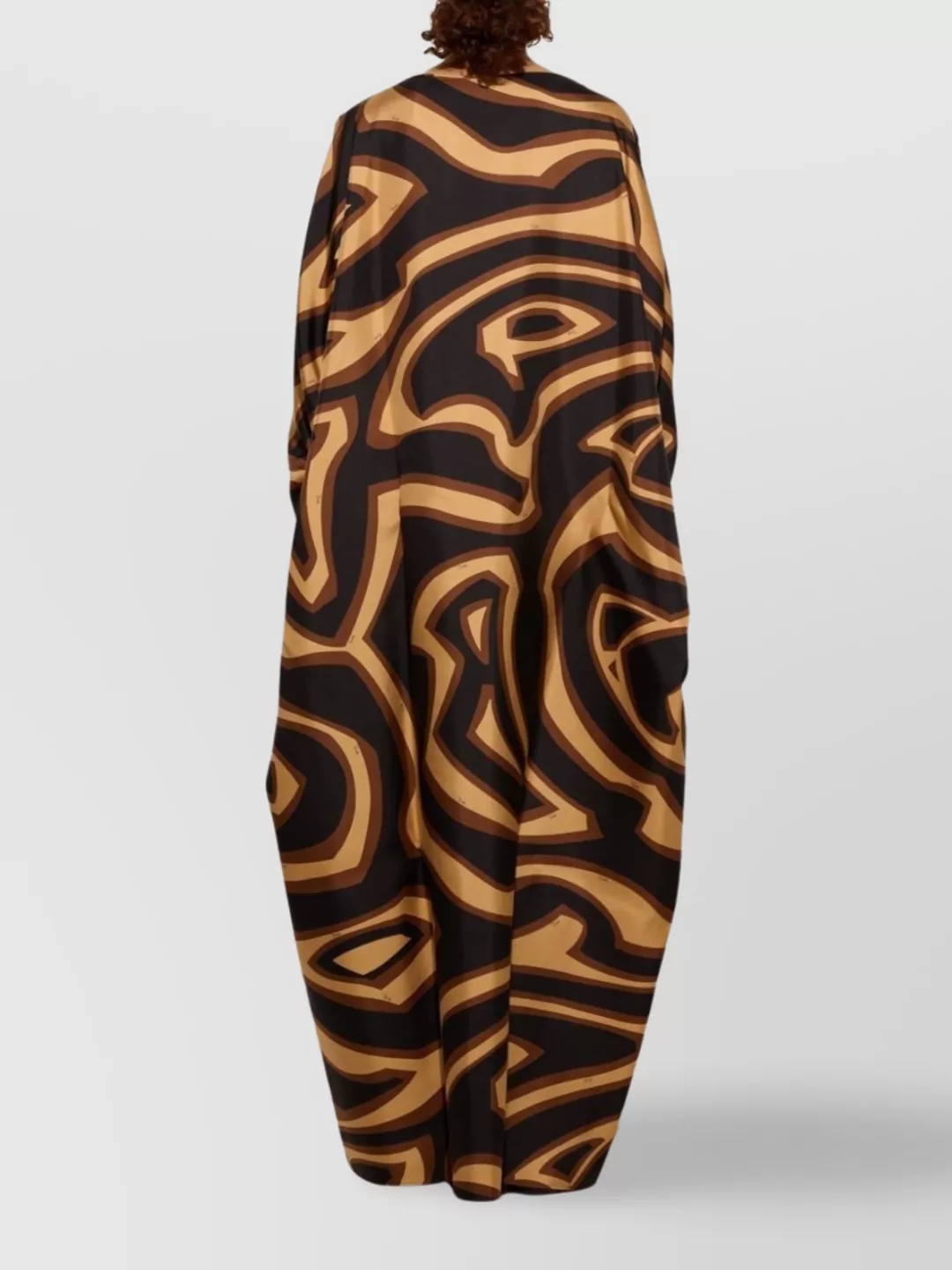 Pucci Wave Print Silk Kaftan With Bow Accents
