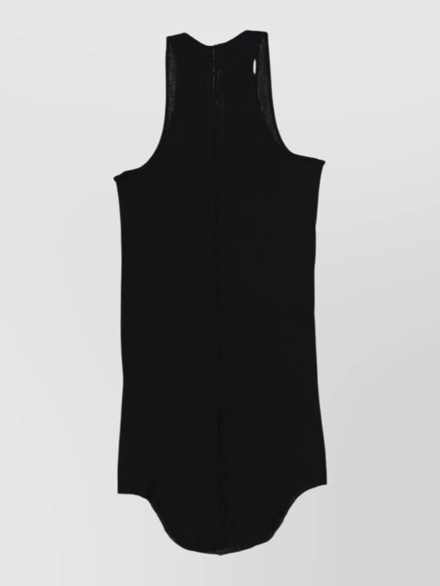 Rick Owens Cotton Racerback Sleeveless Longline Scoop Neck Top