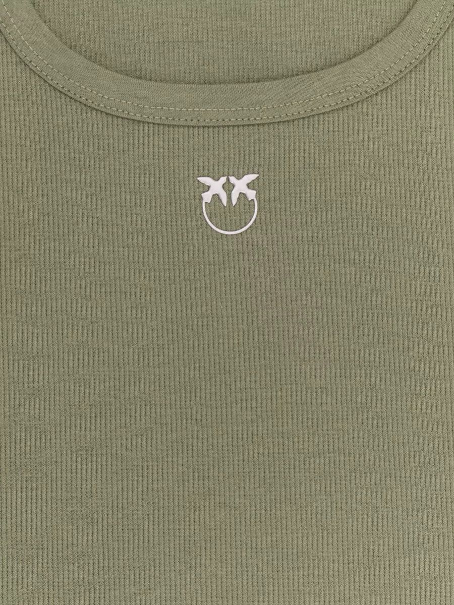 Pinko Ribbed Texture Sleeveless Top Modern Cut