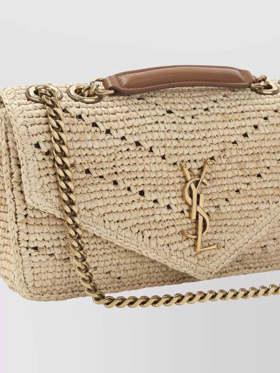 Saint Laurent Loulou Small Raffia Cross-Body Bag
