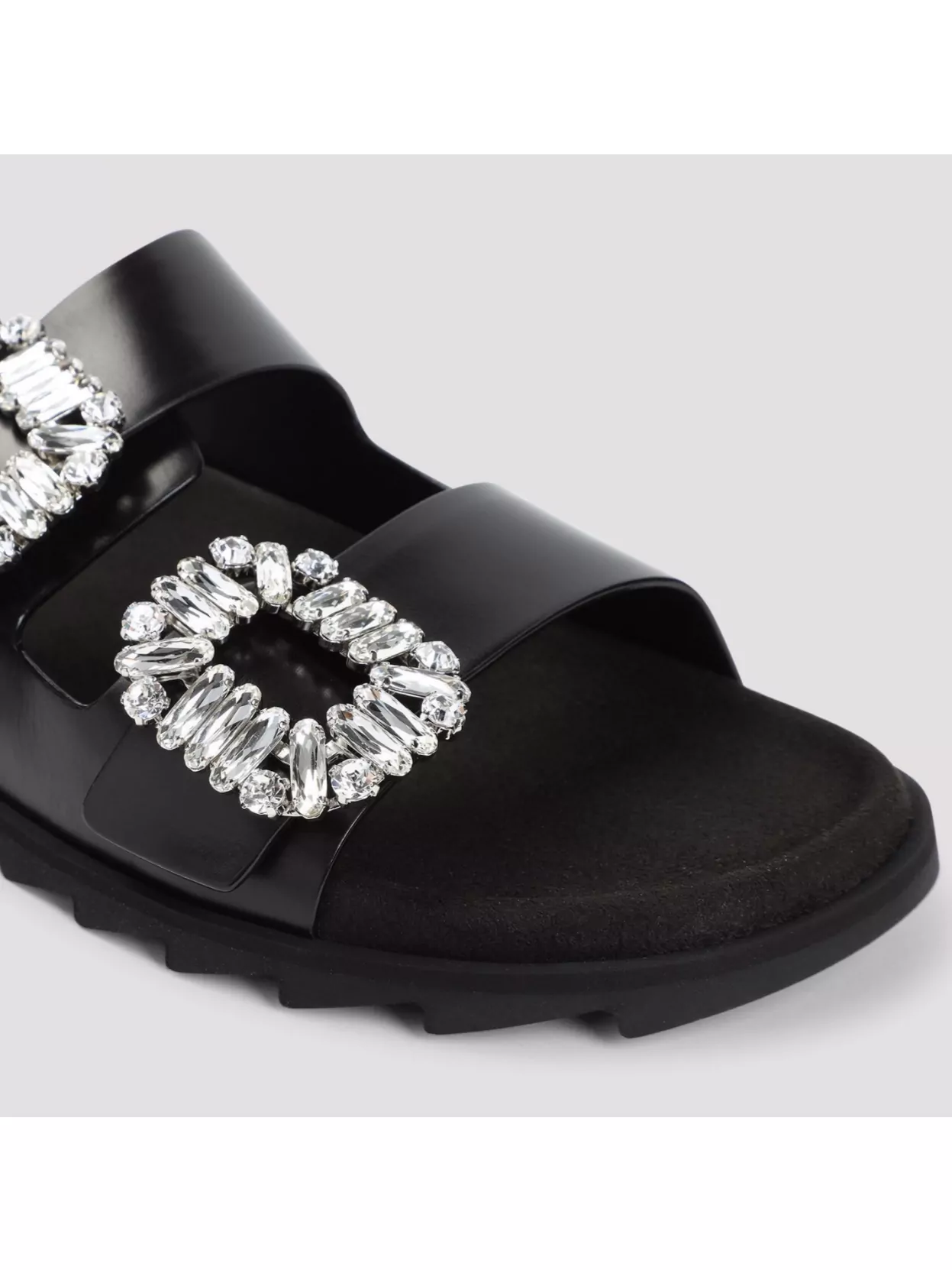 Roger Vivier Flat Sandals With Rhinestone Embellished Straps