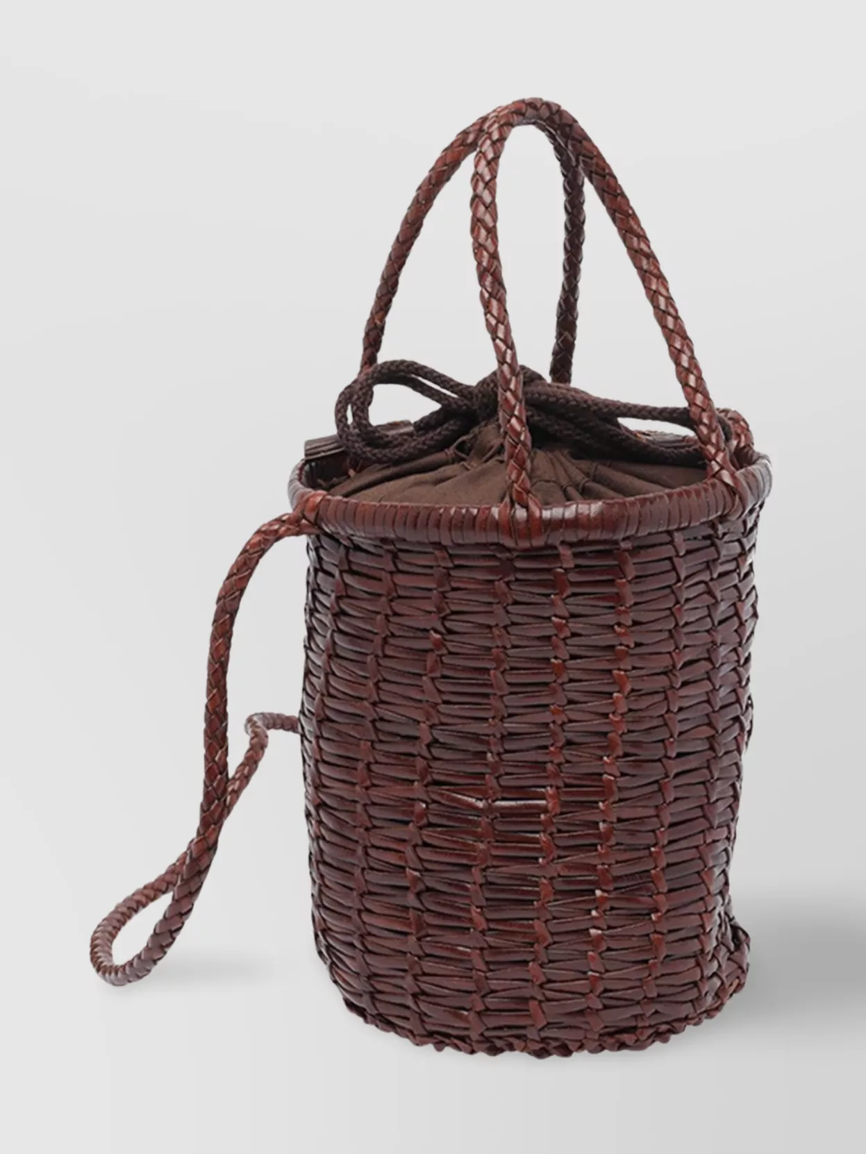 Dragon Diffusion Woven Texture Shoulder Bag With Dual Handles