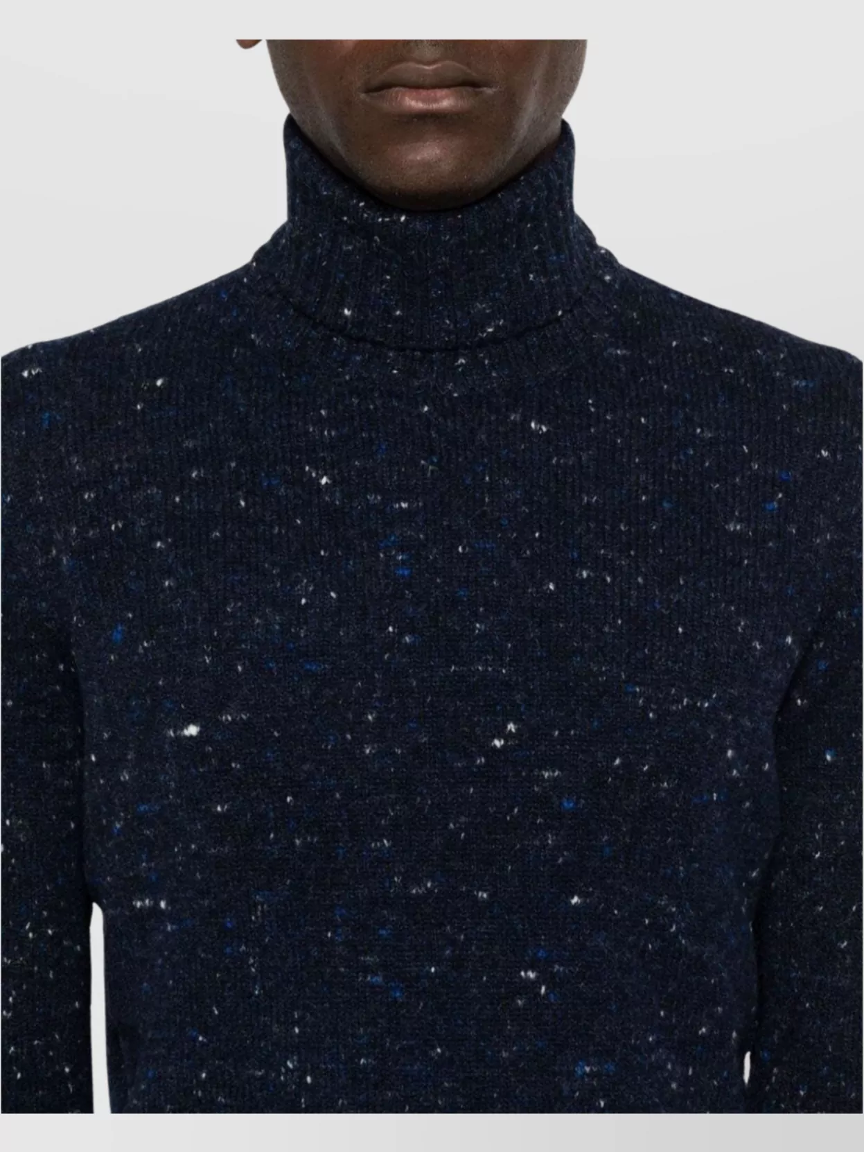 Drumohr Speckle Knit Turtleneck Sweater With Ribbed Cuffs