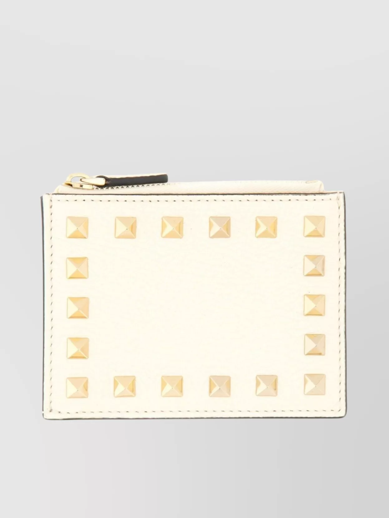 Valentino Rockstud Studded Design Wallet In Neutral
