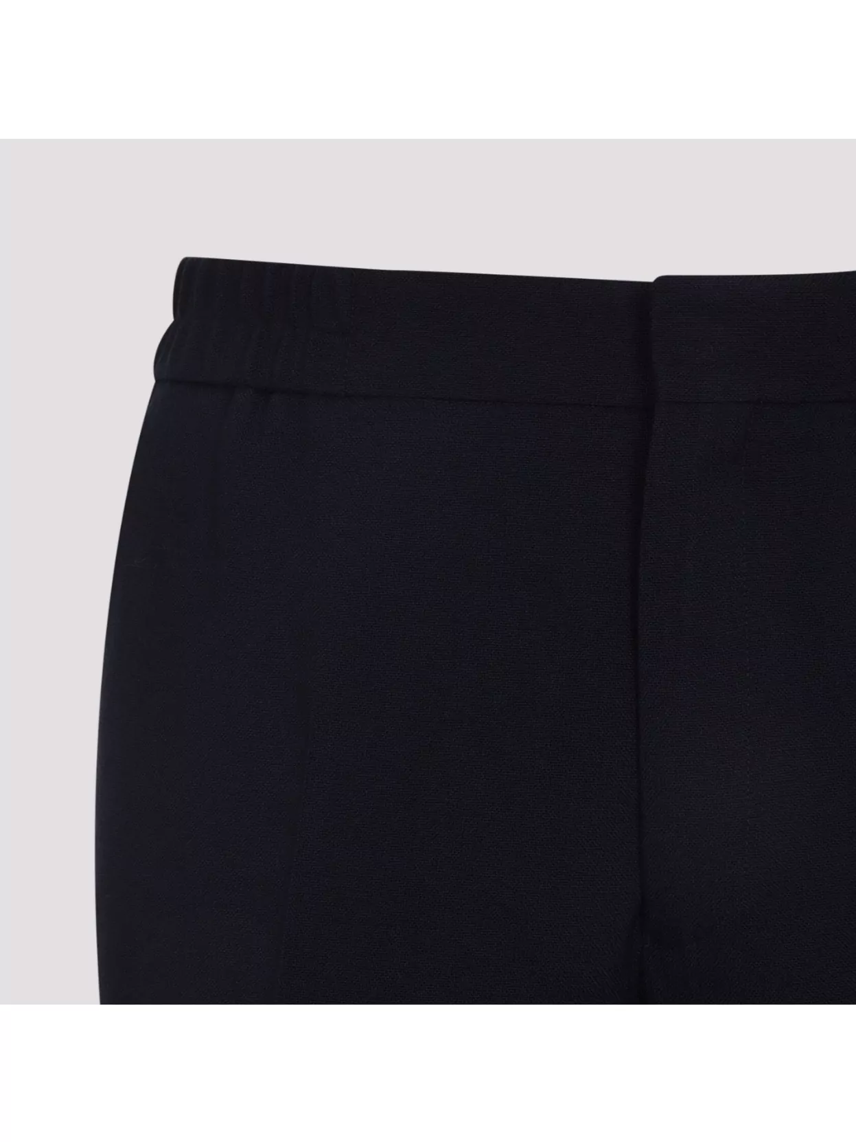 Paul Smith Tailored Blue Wool Trousers With Elastic Waistband In Black