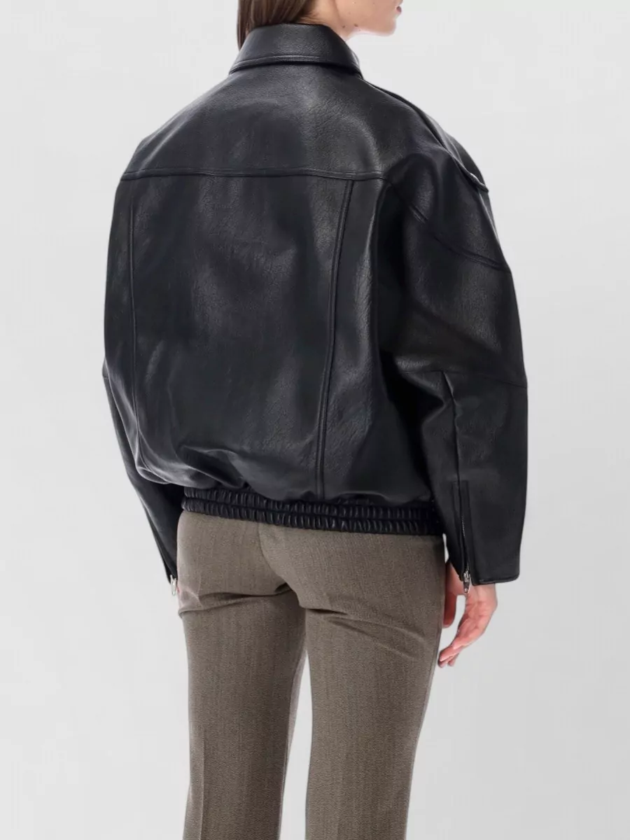 The Frankie Shop Faux Leather Oversized Bomber Jacket