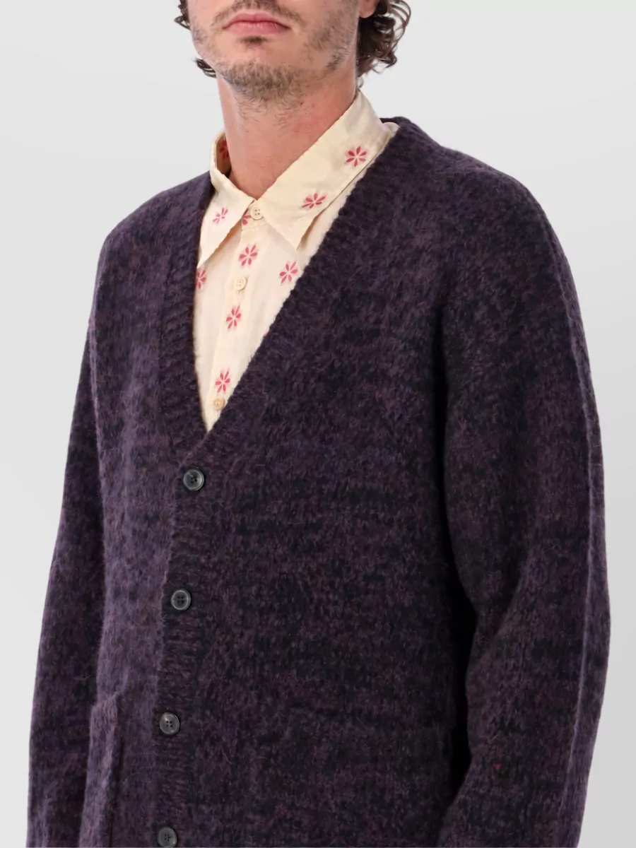 Dries Van Noten Alpaca Wool V-Neck Cardigan