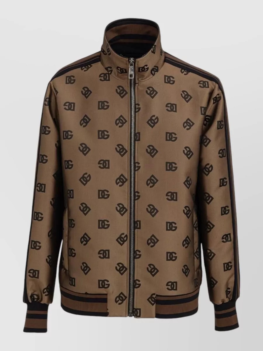 Dolce&Gabbana logo print polyester single breasted coat
