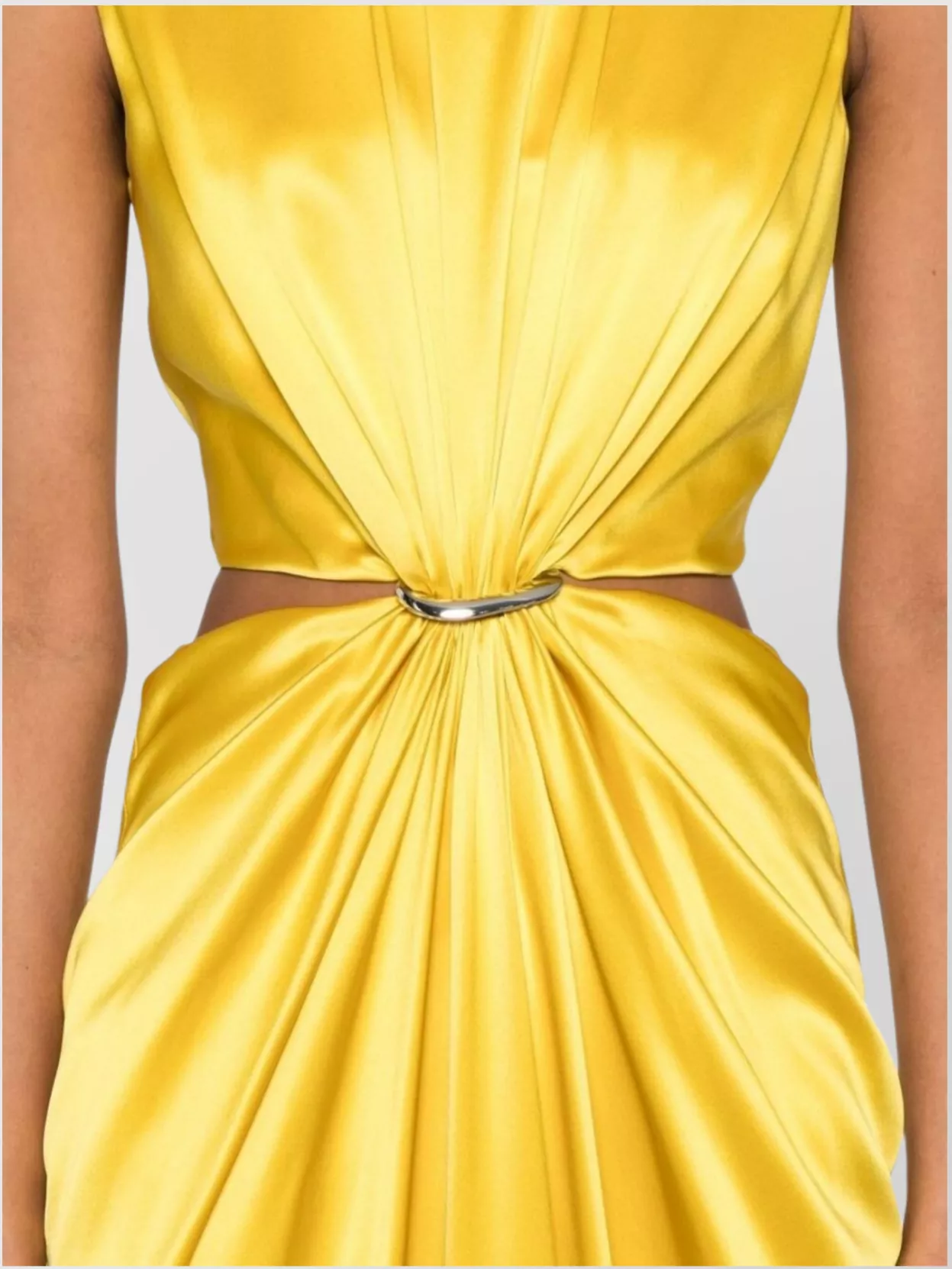 Max Mara Draped Ring Detail Satin Dress