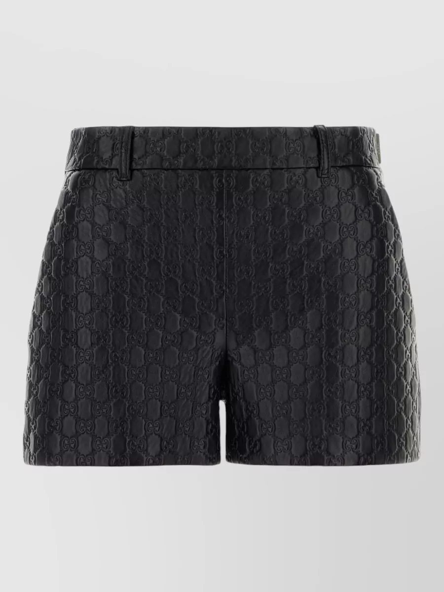 Gucci lamb leather cropped shorts