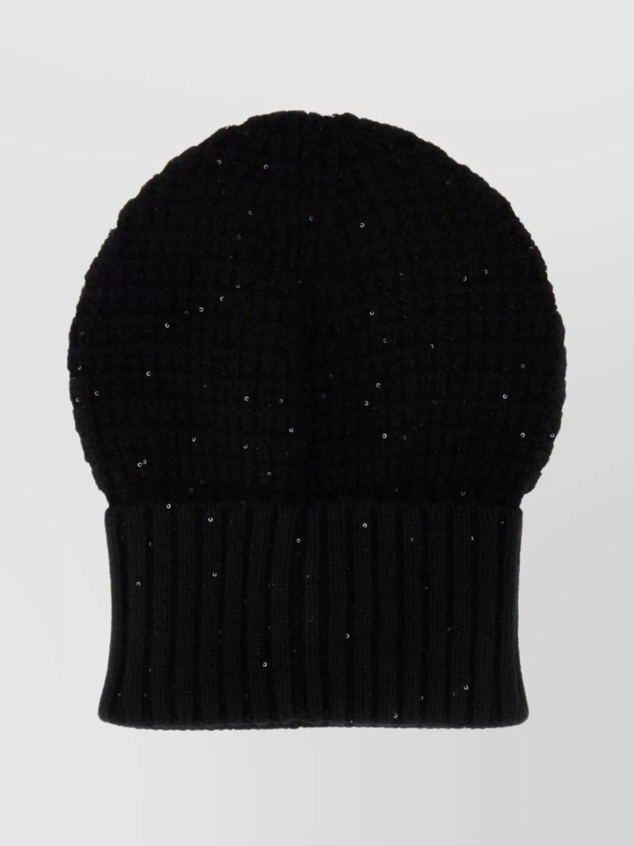 Fabiana Filippi Knitted Hat With Ribbed Cuff And Sequins