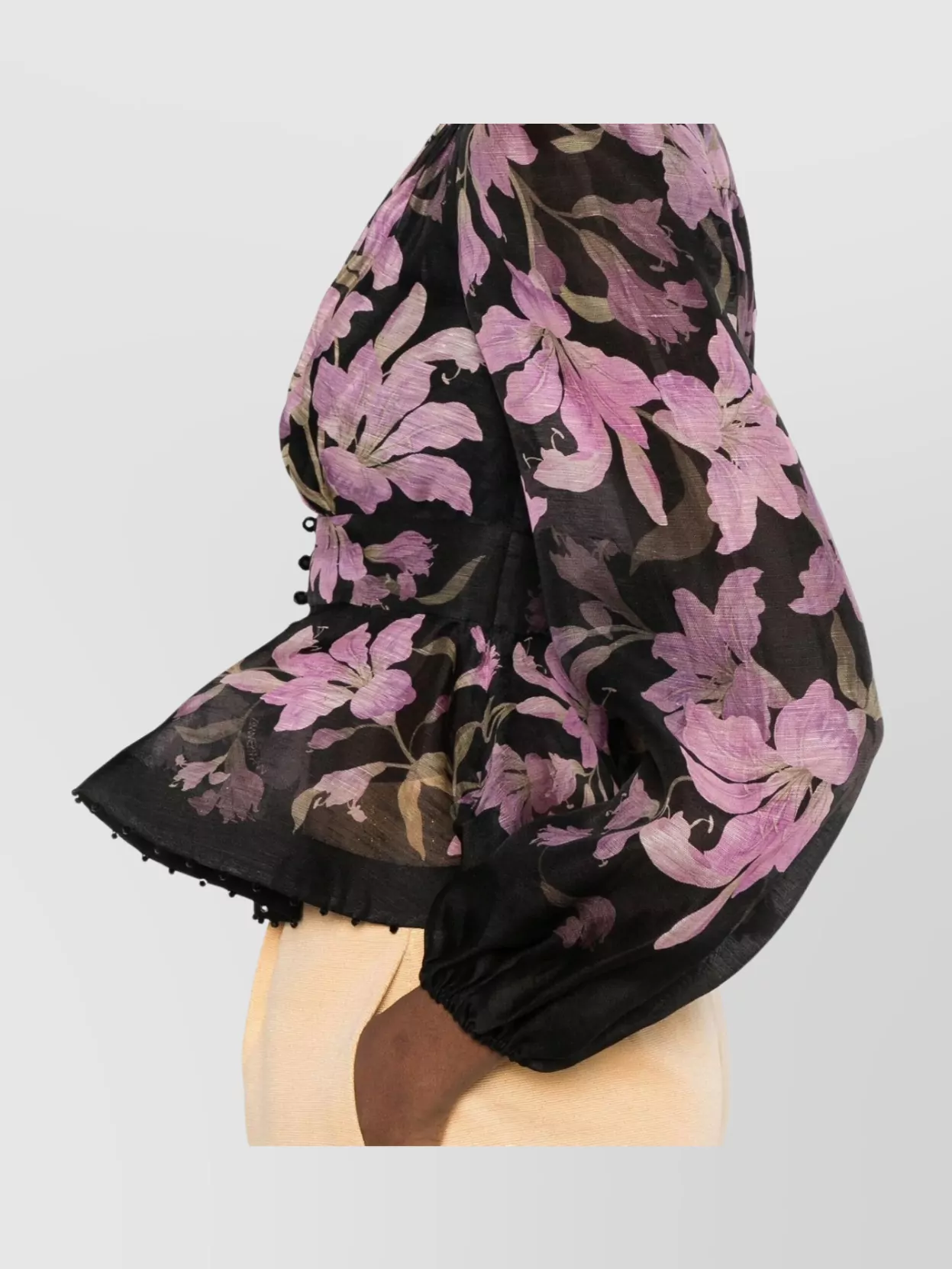 Zimmermann Dawning Bead-embellished Floral-print Linen And Silk-blend Blouse