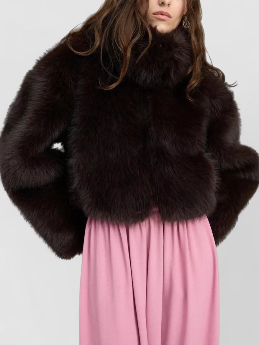 Rotate Faux Fur High Neck Jacket