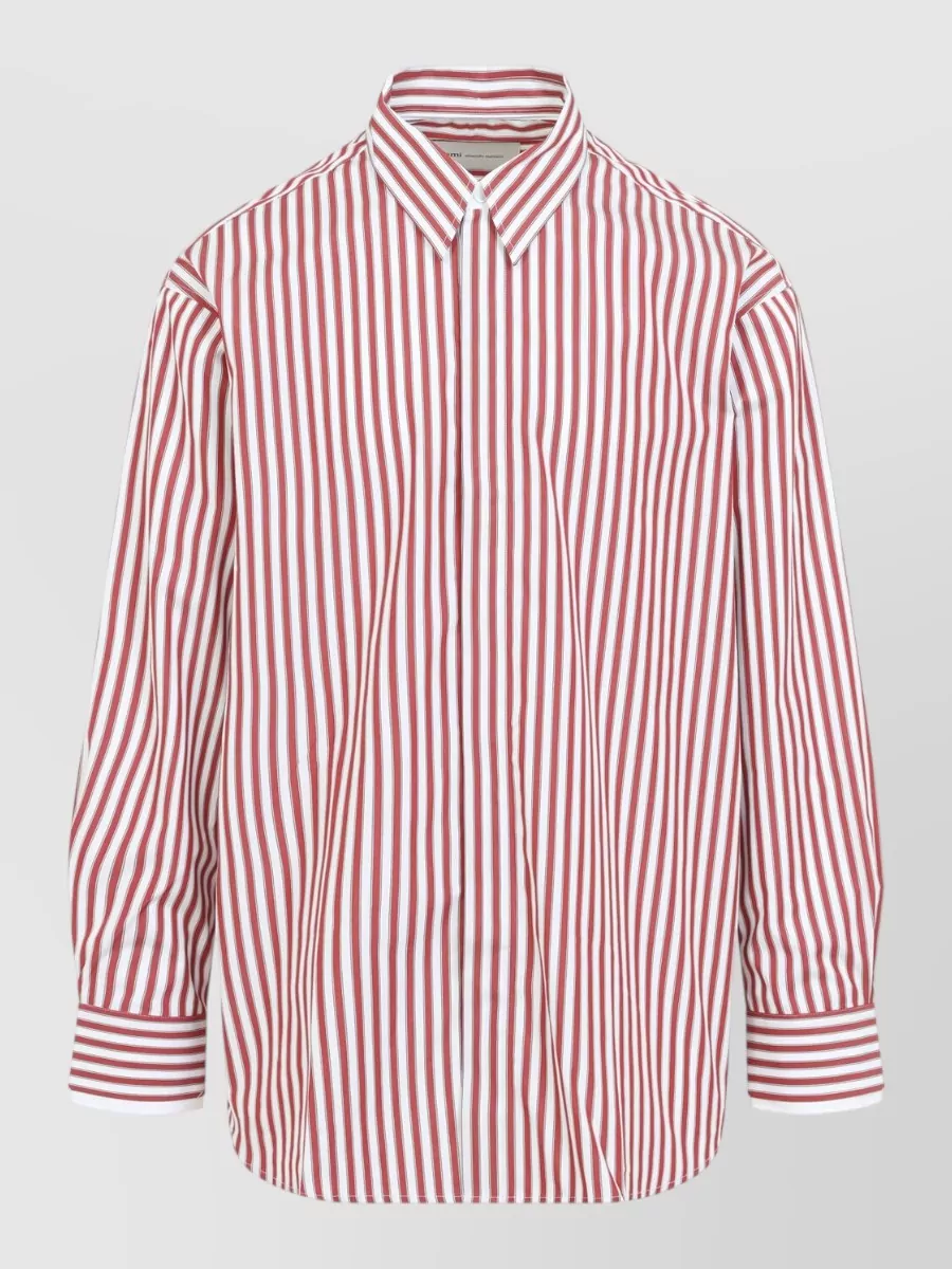 Ami Paris Striped Oversized Cotton Shirt