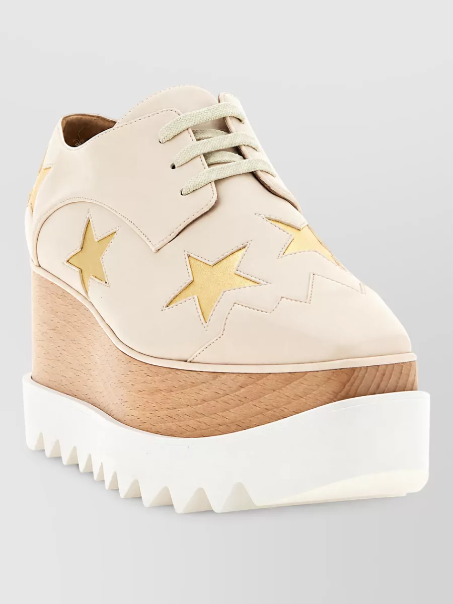 Stella Mccartney star appliqué platform lace up shoes