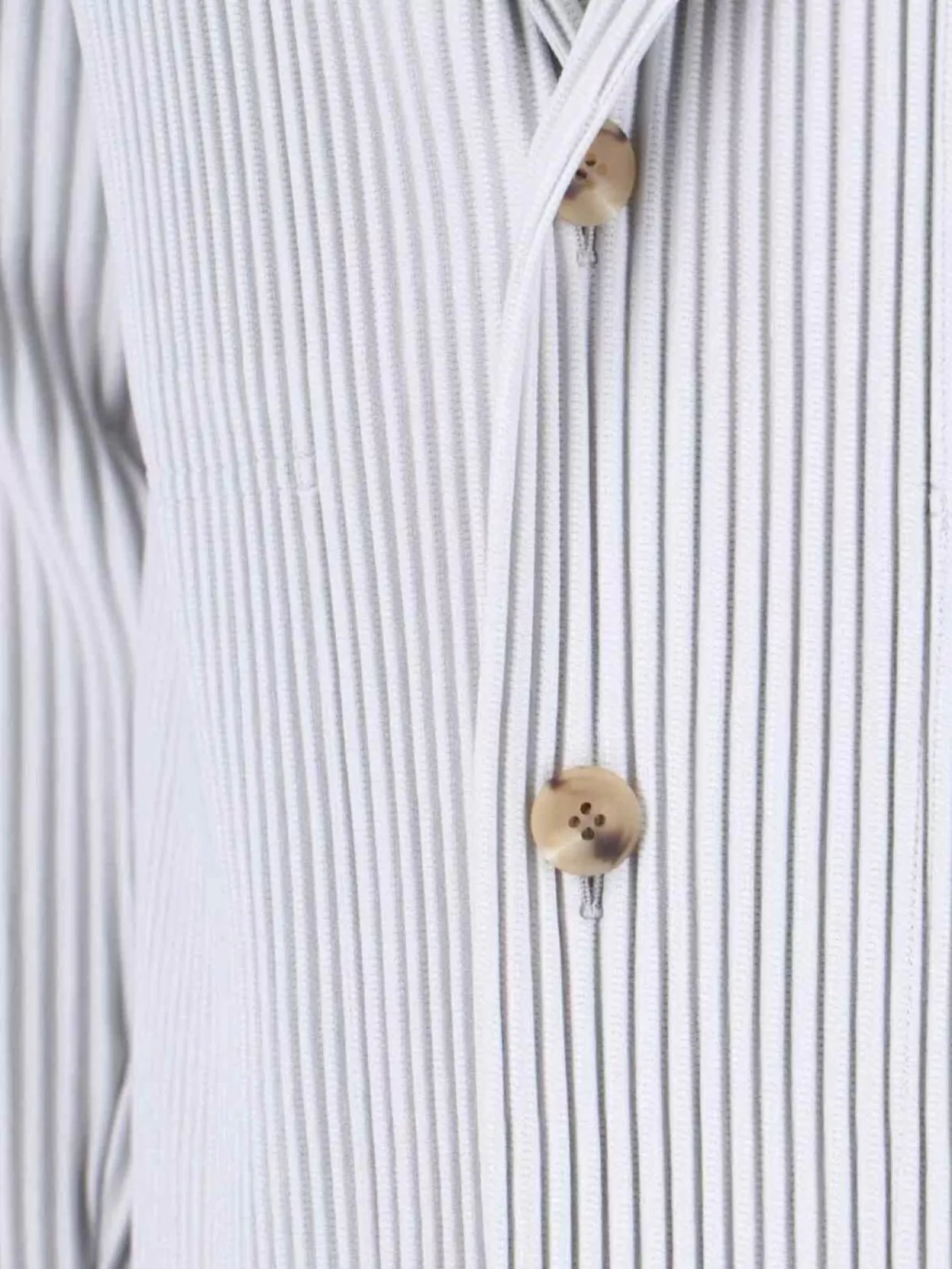 Homme Plisse Issey Miyake Striped Pattern Blazer Notched Lapel