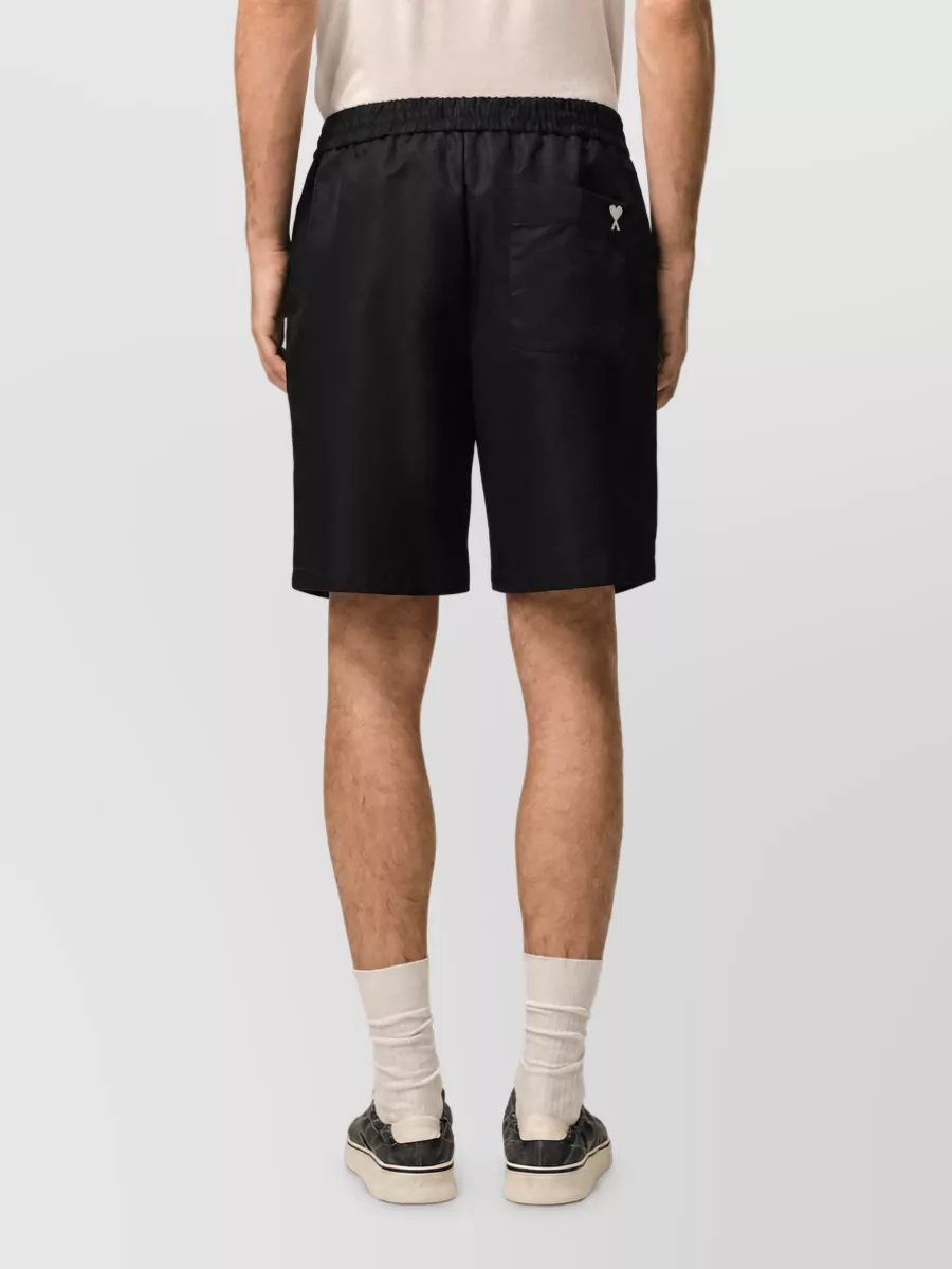 Ami Paris Polyamide Elastic Waist Chino Shorts