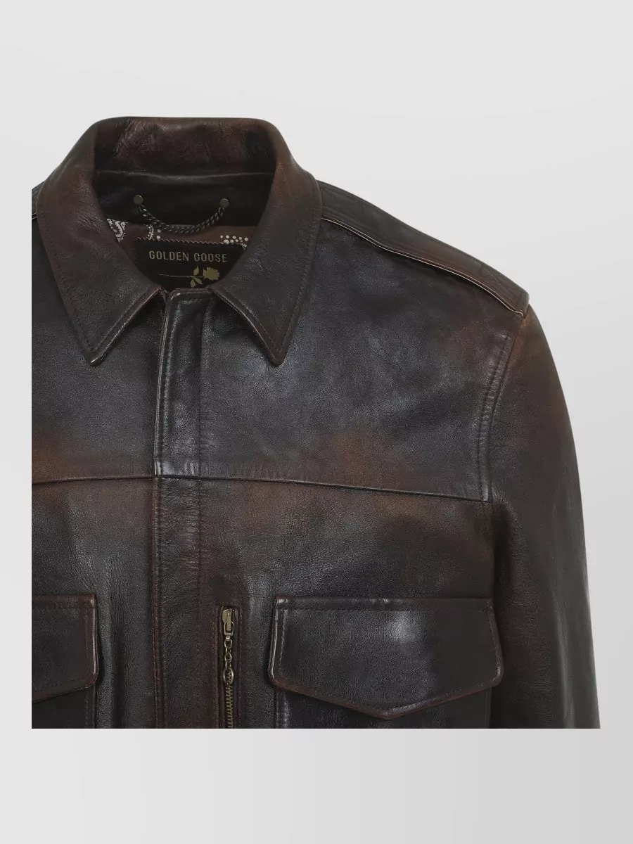Golden Goose Leather Bomber Jacket