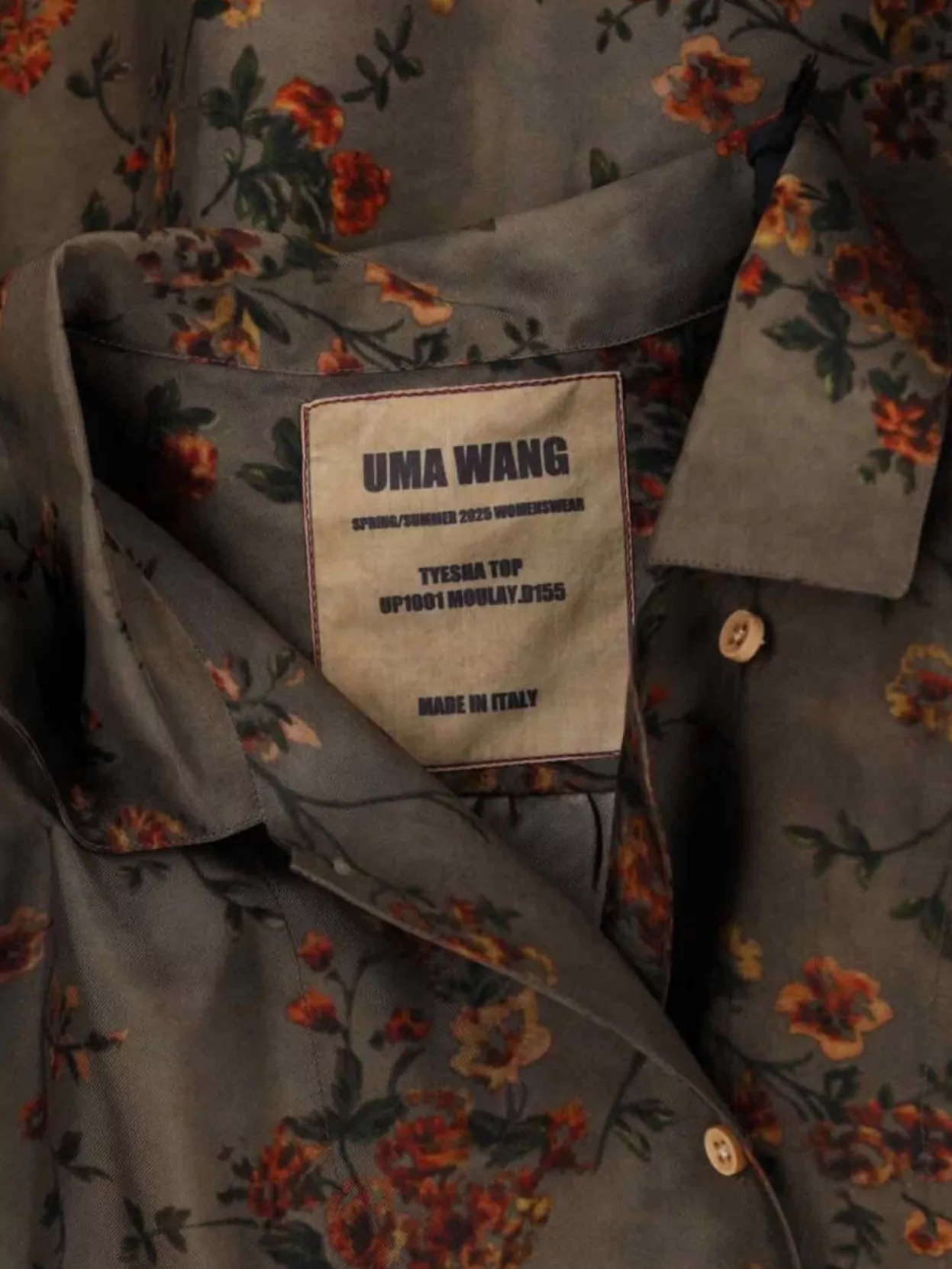Uma Wang Casual Floral Pattern Collared Neck Long Sleeves