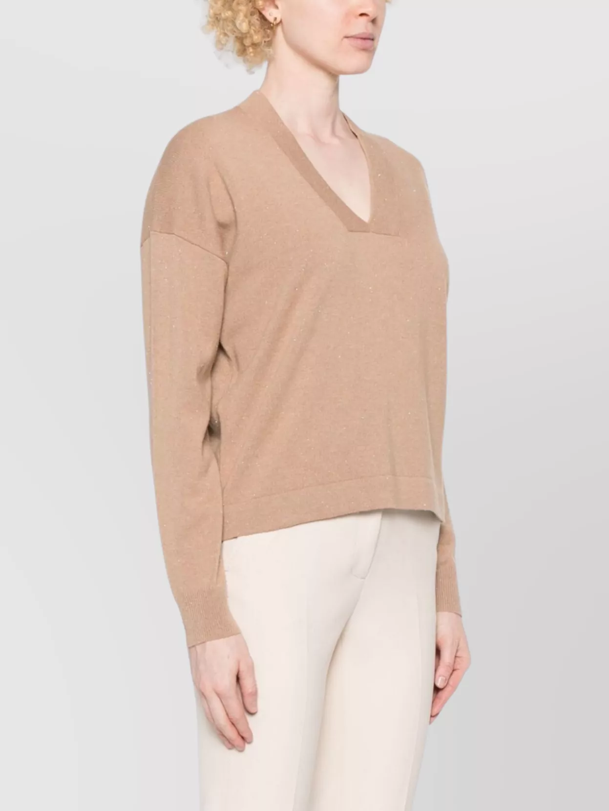 Peserico Knitwear With Dropped Shoulders And V-Neckline