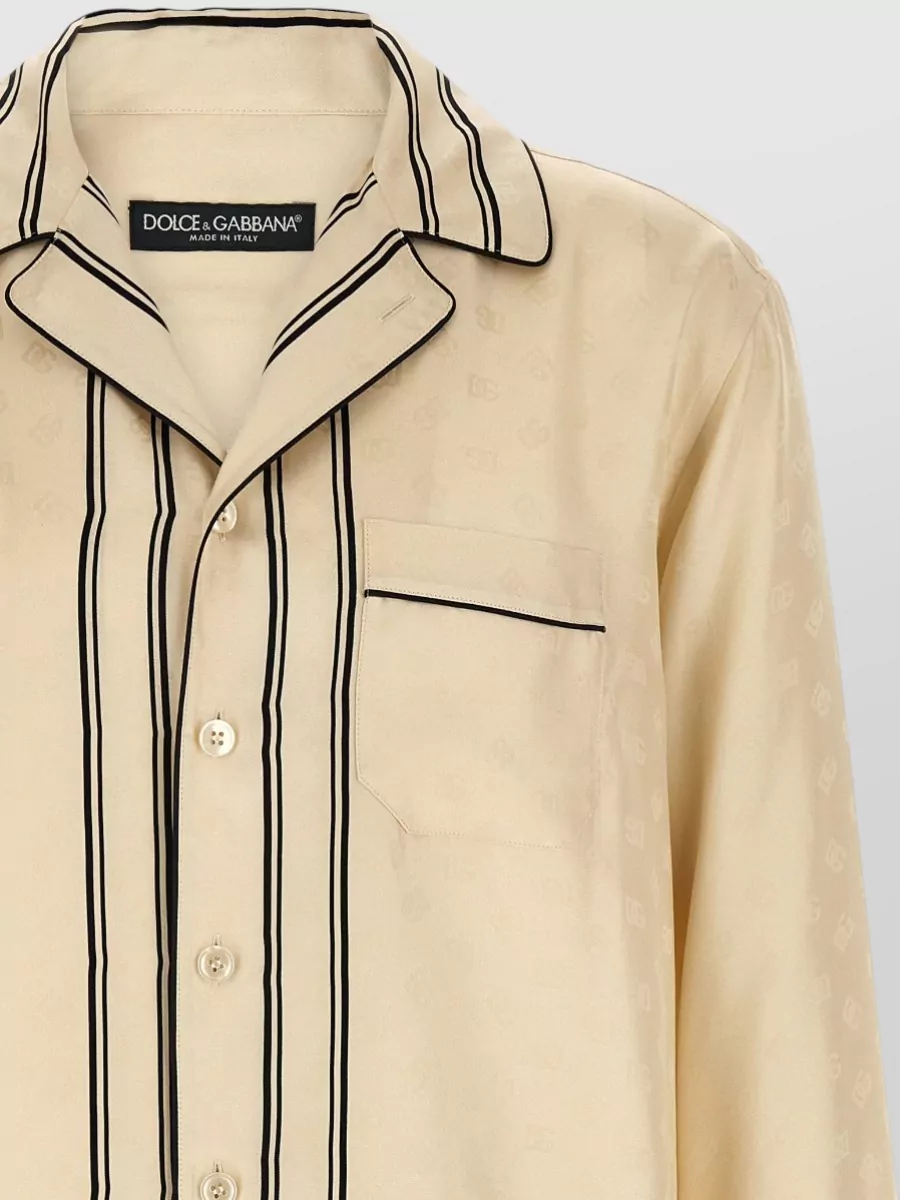 Dolce&Gabbana Silk Printed Long-Sleeve Shirt