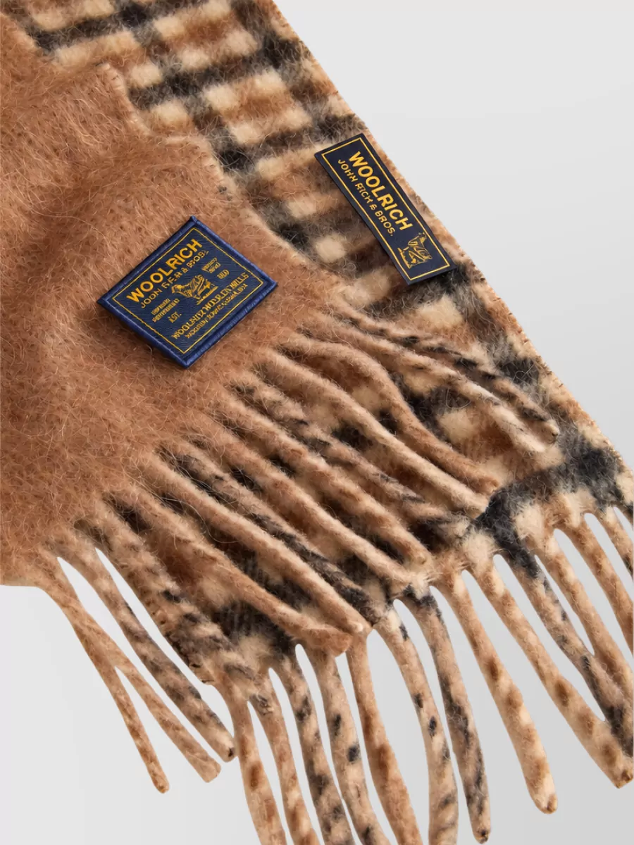 Woolrich Checked Virgin Wool-Blend Fringed Scarf