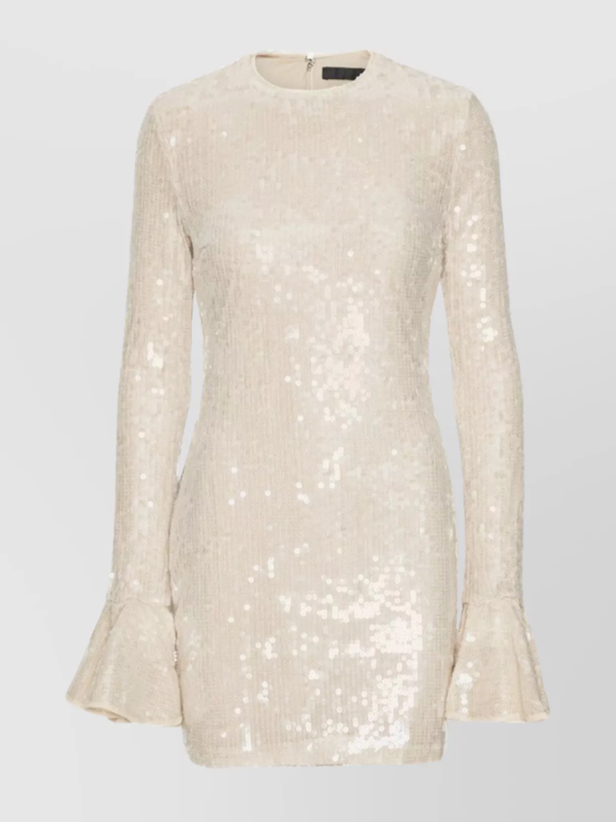 Rotate Birger Christensen Pink Mini Dress With Flared Sleeves And All-over Floral Embroidery In Neutral