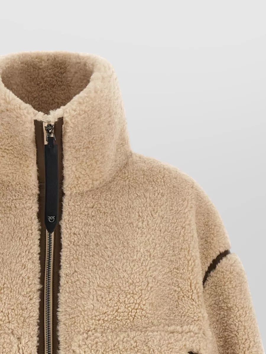 Pinko Faux Shearling Cropped Jacket