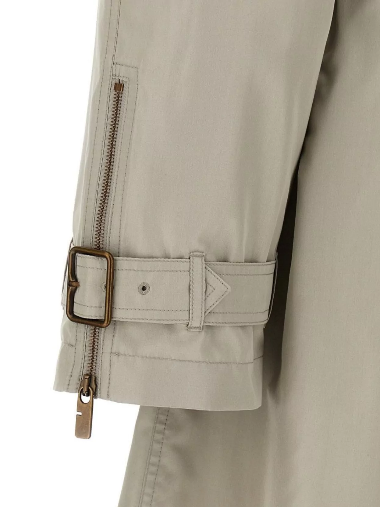Burberry Silk Waist Belt Buckle Long Sleeve Coat In Gray