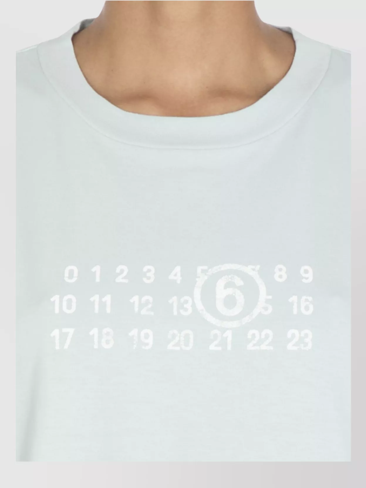 Mm6 Maison Margiela Crew Neck Graphic Print Top