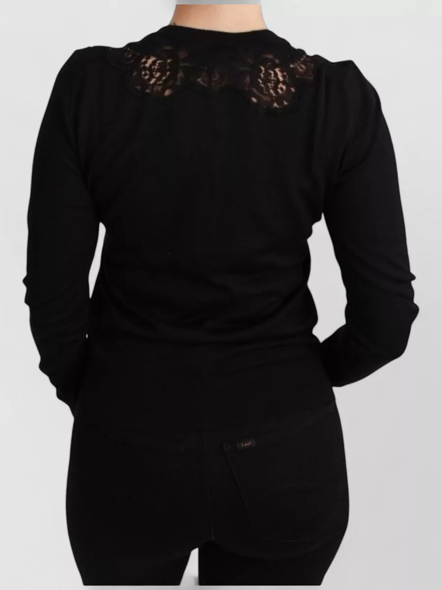 Dolce&Gabbana Cashmere Silk Lace Long-Sleeve Cardigan