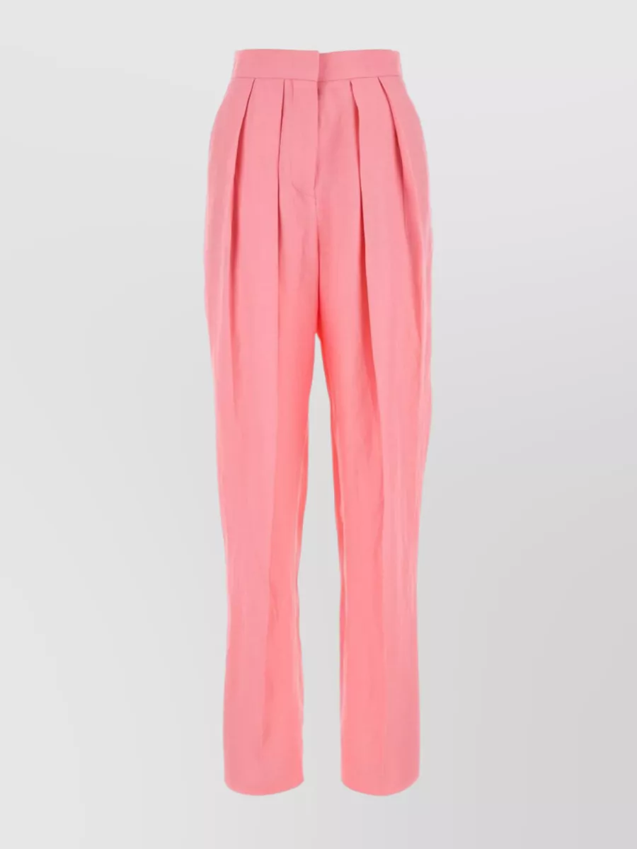 Shop Stella Mccartney Pleated High Waist Wide-leg Pant In Pink
